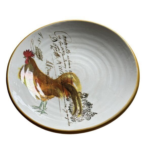 Williams Sonoma Other - Williams Sonoma Rooster Pasta Salad Serving Bowl 10.25" Script Earthenware Italy